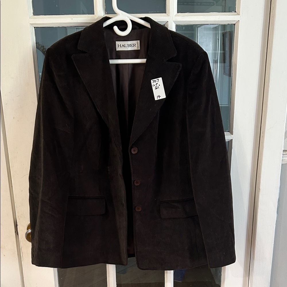 707.  Hauber Brown Corduroy Blazer